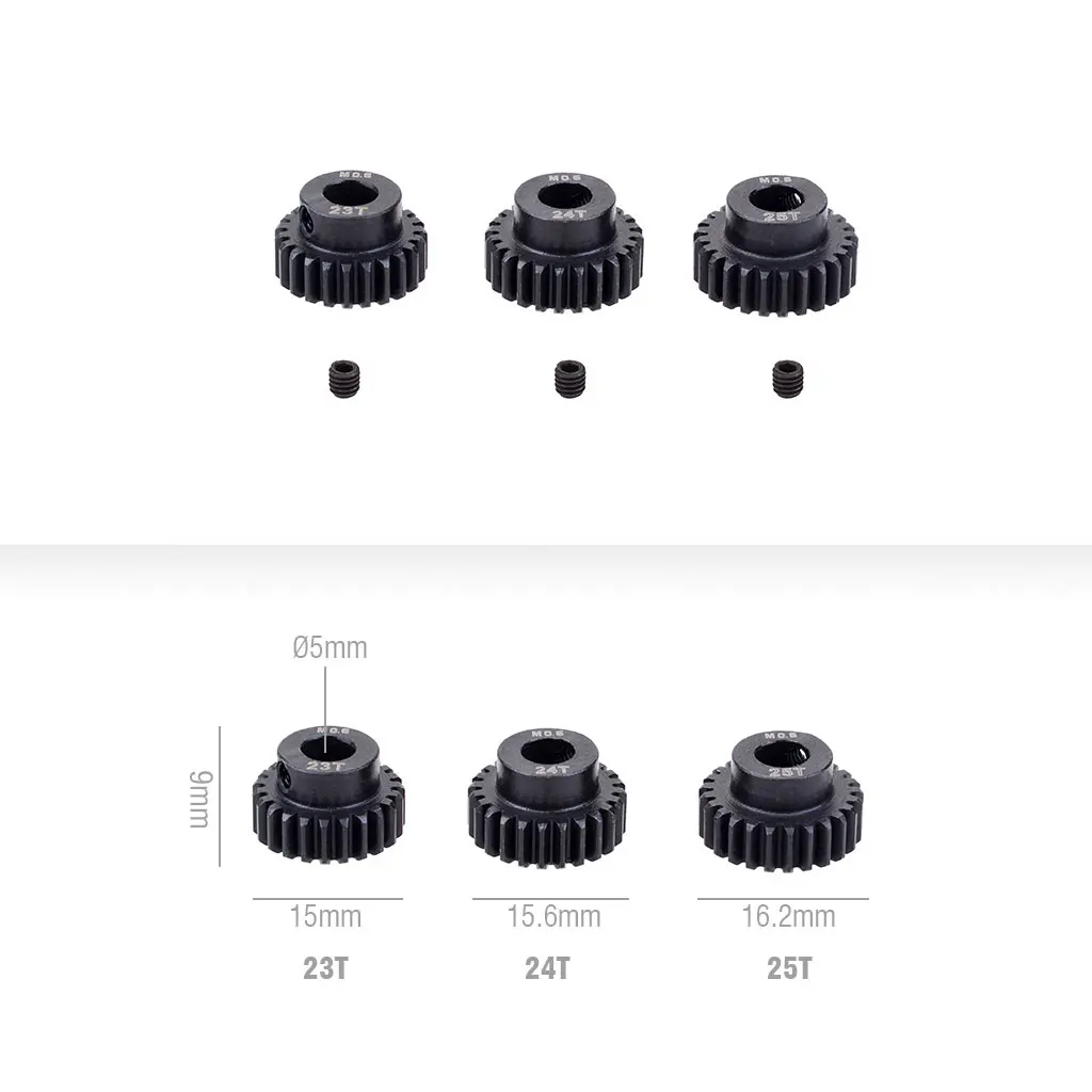 M0.6 17T 18T 19T 20T 21T 22T 23T 24T 25T 26T 27T 28T  5mm Shaft Metal Pinion Steel Motor Gear for 1/10 RC Car Model Toy Parts