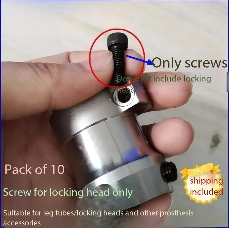10Pc Lot Prosthetic Leg Tube Clamp Specific Screws Universal M8 Set Screws & M5 Locking Fasteners Orthotic Prosthesis Hardware