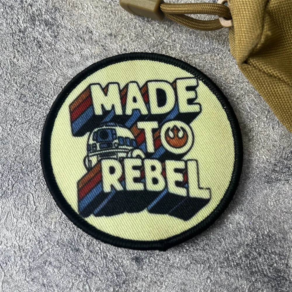 

Made To Rebel Funny Morale Badge Patch Military Emblem Tactical Armband Hook and Loop Clothing Backpack Accessories Stickers