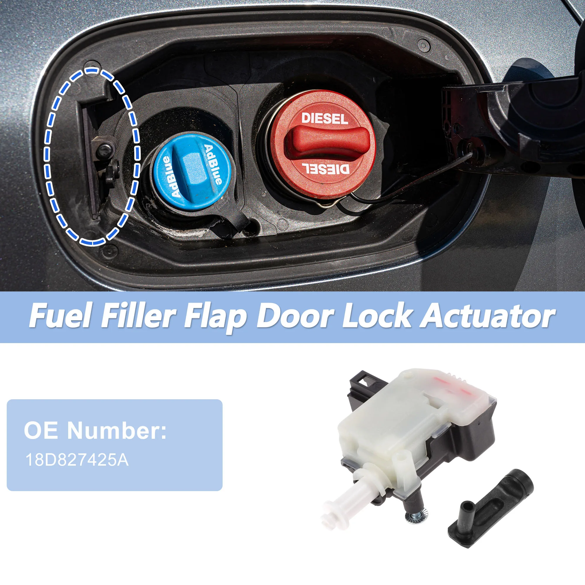 

UXCELL No.18D827425A Fuel Filler Flap Door Latch Lock Actuator Motor for VW Lavuda