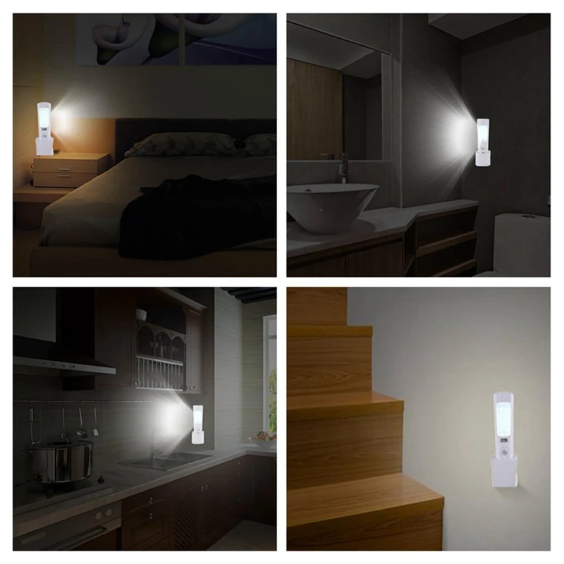 4 In 1 Motion Sensor Wall Light, Power Off LED Night Light Flashlight, Rechargeable Emergency Flashlight EU Plug