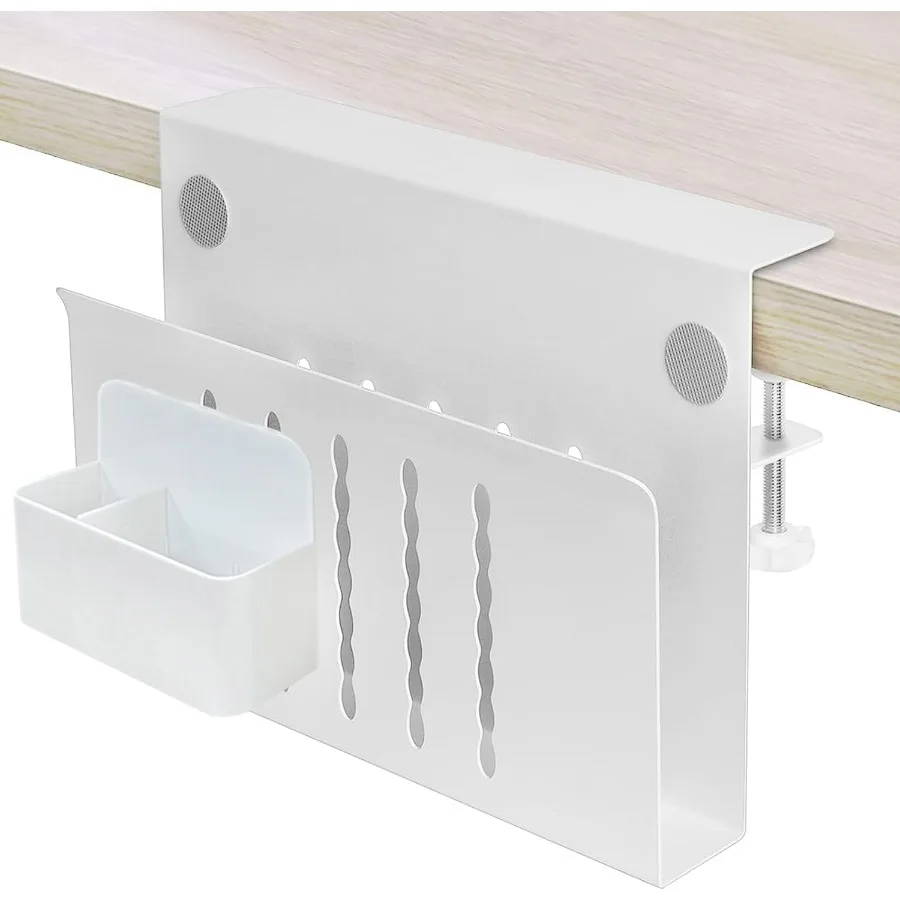 

Desk Side Storage Side Desk Laptop Holder with AntiScratch Pad Magnetic Pen Holder No Drill Under Table Laptop Mount Fits Flat