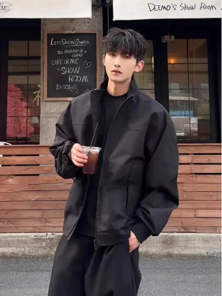 

GATL Men's Tee-Proof Stand Collar Flight Jaet Spring American Bomber Sli High-End Feel oulder Correct Baseball orm