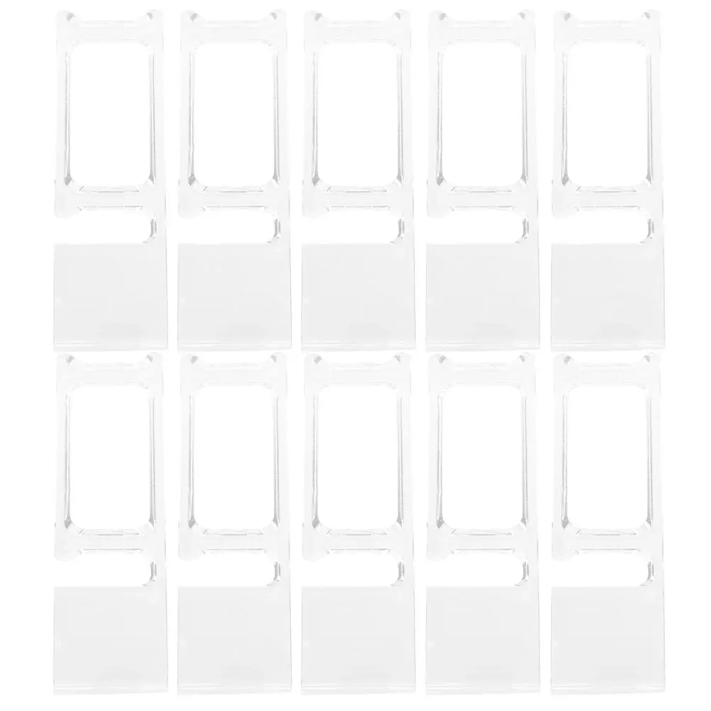 50 szt. Stojaków na zegarki, przezroczysty plastikowy uchwyt w kształcie litery L, przezroczysty organizer na biżuterię, gablota do użytku domowego lub sklepowego, na zegarki na rękę.