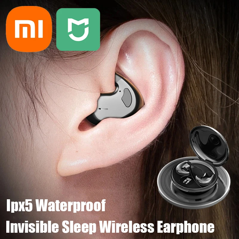 Xiaomi-Écouteurs Invisibles Intra-auriculaires, Oreillettes Sans Fil Bluetooth Étanches Ipx5 avec Micro, Casque de Musique