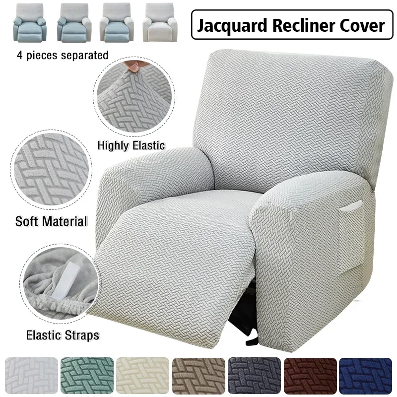 4 Pieces/set Jacquard Recliner Sofa Cover Elastic Couch Cover Lazy Boy Relax Chair Cover Stretch Sofa Slipcover for Home Decor