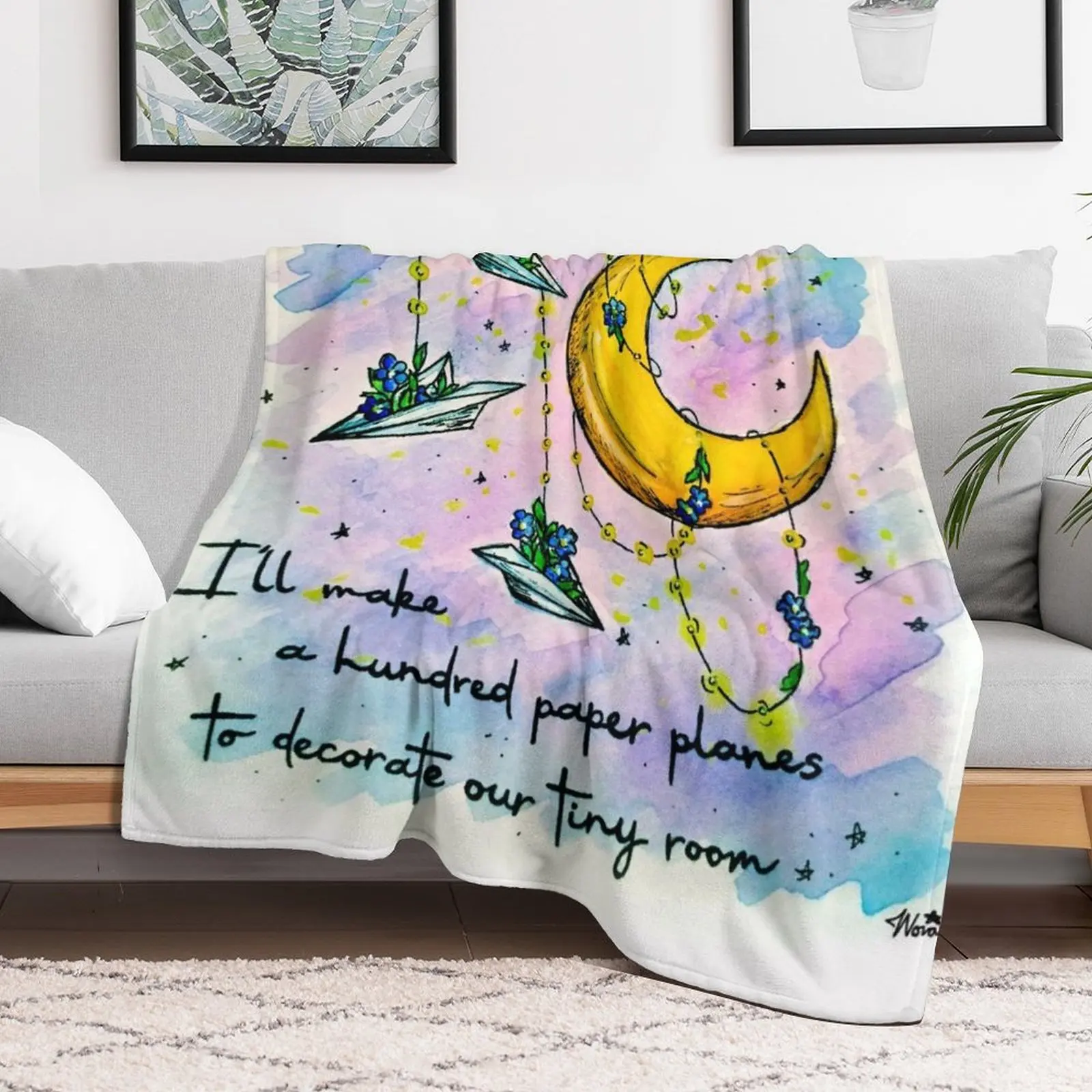 Little Miss Why So Paper Planes & Forget-Me-Nots Inspired by The Amazing Devil Throw Blanket Luxury Throw Beautifuls Blankets