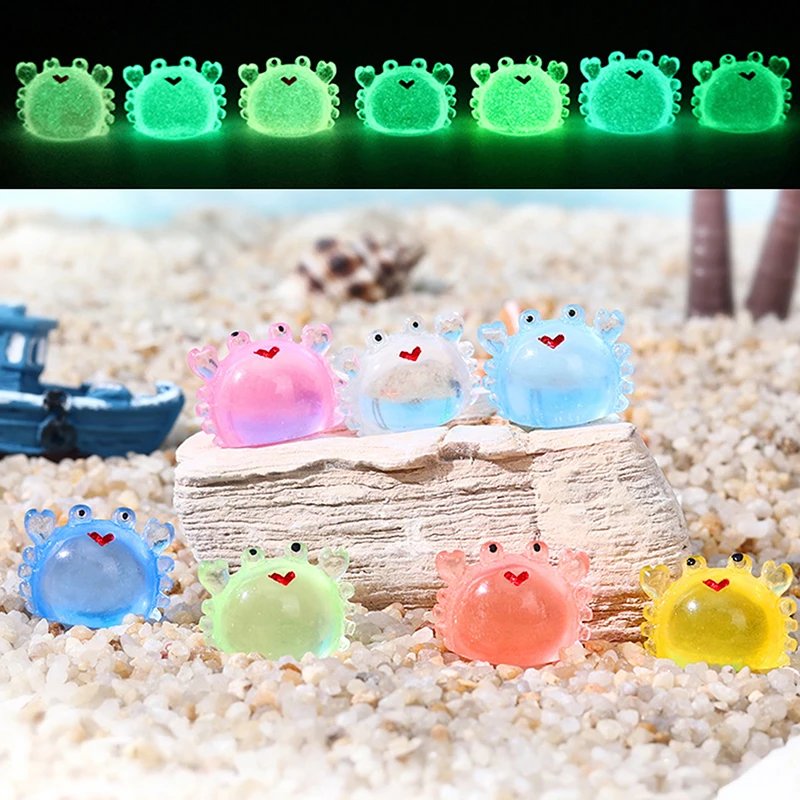 

Светящийся краб, морское животное, украшение, мини светящийся кулон в виде животного, микро-аквариум, украшение для ландшафта, настольное украшение