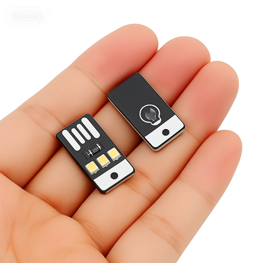 NOWOŚĆ 2026 20 szt. Mini Lampka Nocna LED USB Zimna Biel 5V 3 LED SMD2835 Lampka do Czytania Przenośna Lampka Brelok Gniazdo Żarówki, Oświetlenie Komputerowe