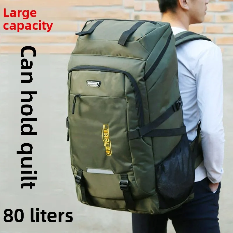 

New Large Capacity Unisex Hiking Backpack 80L Travel Luggage Bag Outdoor Mountain Climbing Bag Casual Simple Style Soft Handle