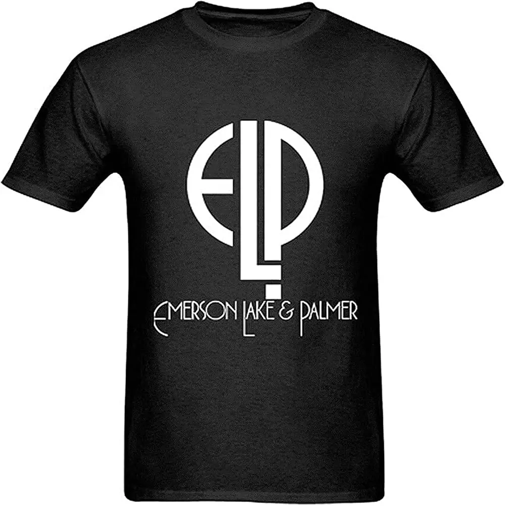 Emerson Lake Palmer Black Casual Crew Neck Sleeve Men's Short Sleeve Unisex Tee Top Clothing T-Shirt