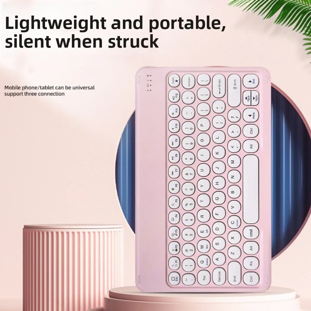Keyboard Bluetooth 10 Inci Mini Keyboard Nirkabel Isi Ulang Ringan Portabel Keyboard Portabel untuk Penggunaan Seluler