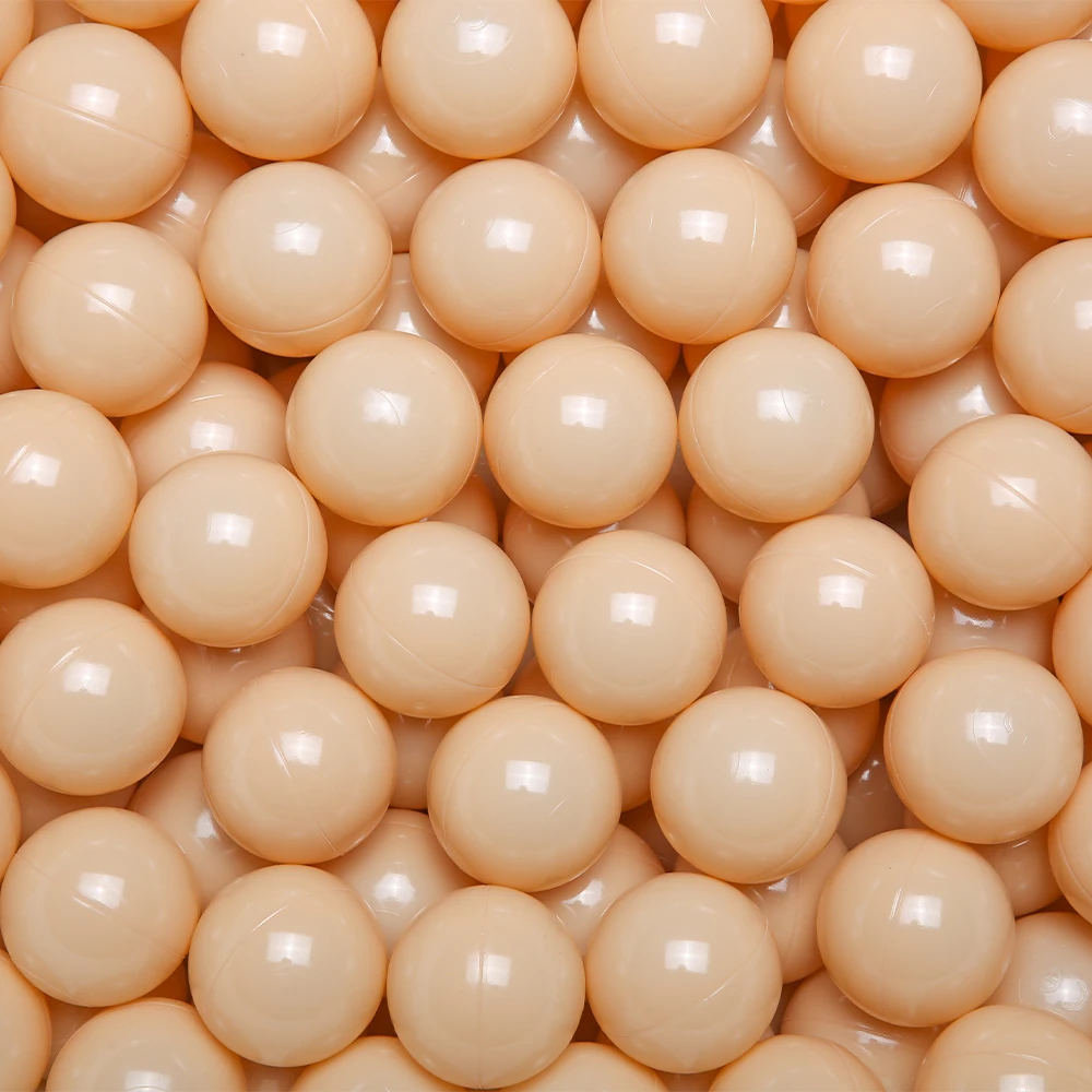 100 peças 2.16 polegadas engrossar bolas de plástico cor sólida para crianças centro de atividades brinquedos de casa de brincar com saco de malha