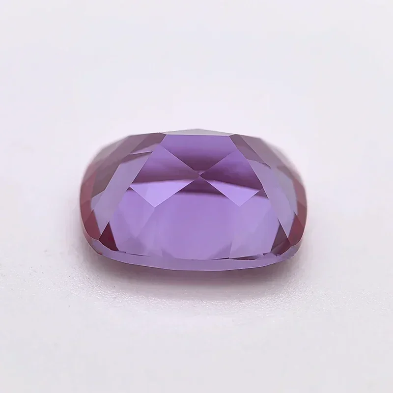 Top Lab Grown Alexandrite Stone Rectangle Cushion Shape Purple Color Charms Selectable AGL Certificate for Diy Jewelry Making