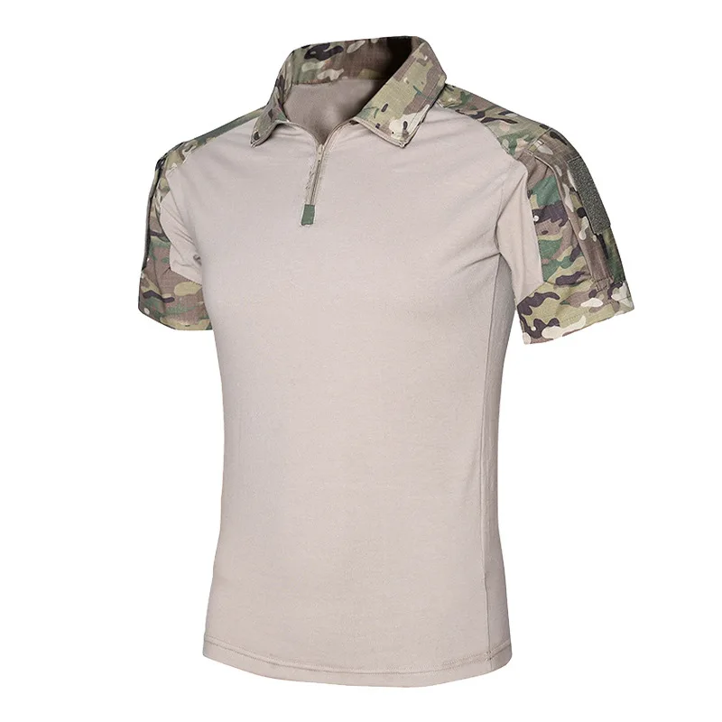 Tactical Shirt Short Sleeve Camo Men\'s Keep Warm Combat T-Shirt Outdoor Uniform Clothes Hiking Shirts Top