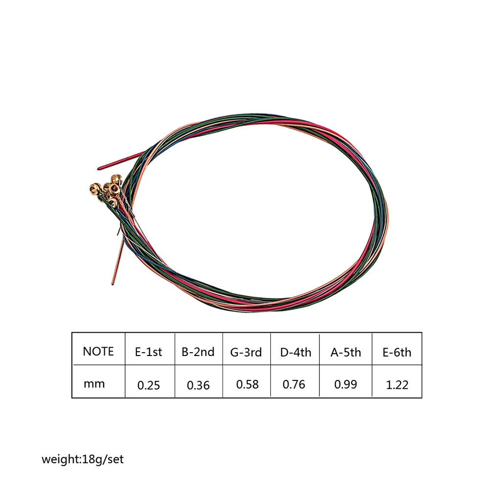 

6Pcs Acoustic Guitar Strings Six String Durable Rustproof Coating Long Lifespan Stable Sound Accessories Guitar String