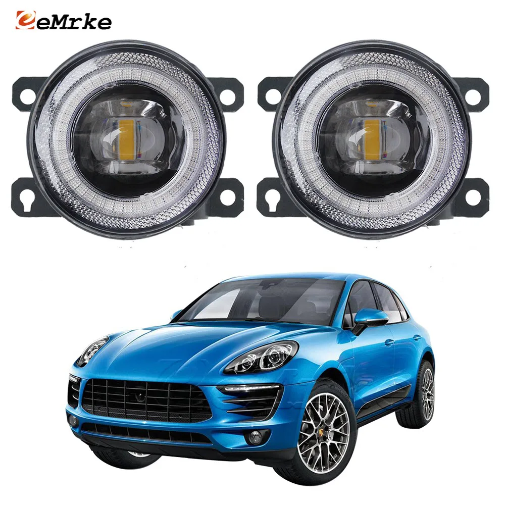 Led Lights Assembly for Porsche Macan 95B 2015 2016 2017 with Lens Daytime Running Lamp Car Angel Eyes DRL Halo White 15W 12V