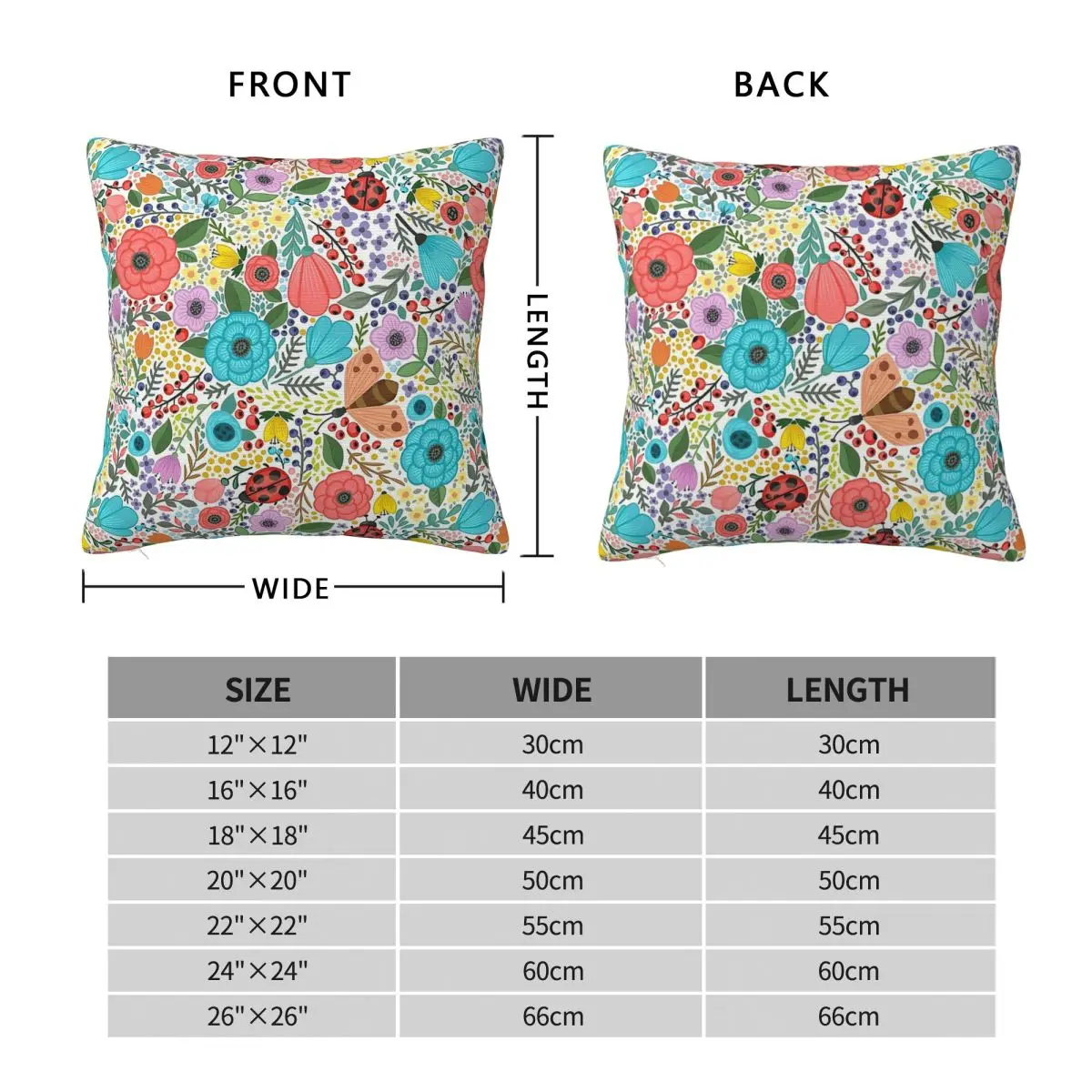 Bright Burst Of Springtime Flowers Square Pillowcase Polyester Linen Velvet Printed Zip Decorative Car Cushion Cover