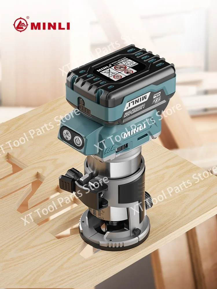 Brushless lithium battery trimming machine, rechargeable multi-functional woodworking slotting machine, aluminum-plastic panel