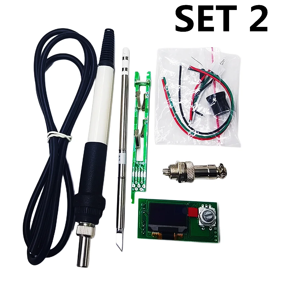 T12 STC-OLED 0.96inch soldering Station iron DIY parts kits  Digital Temperature Controller with Metal case Acrylic panel