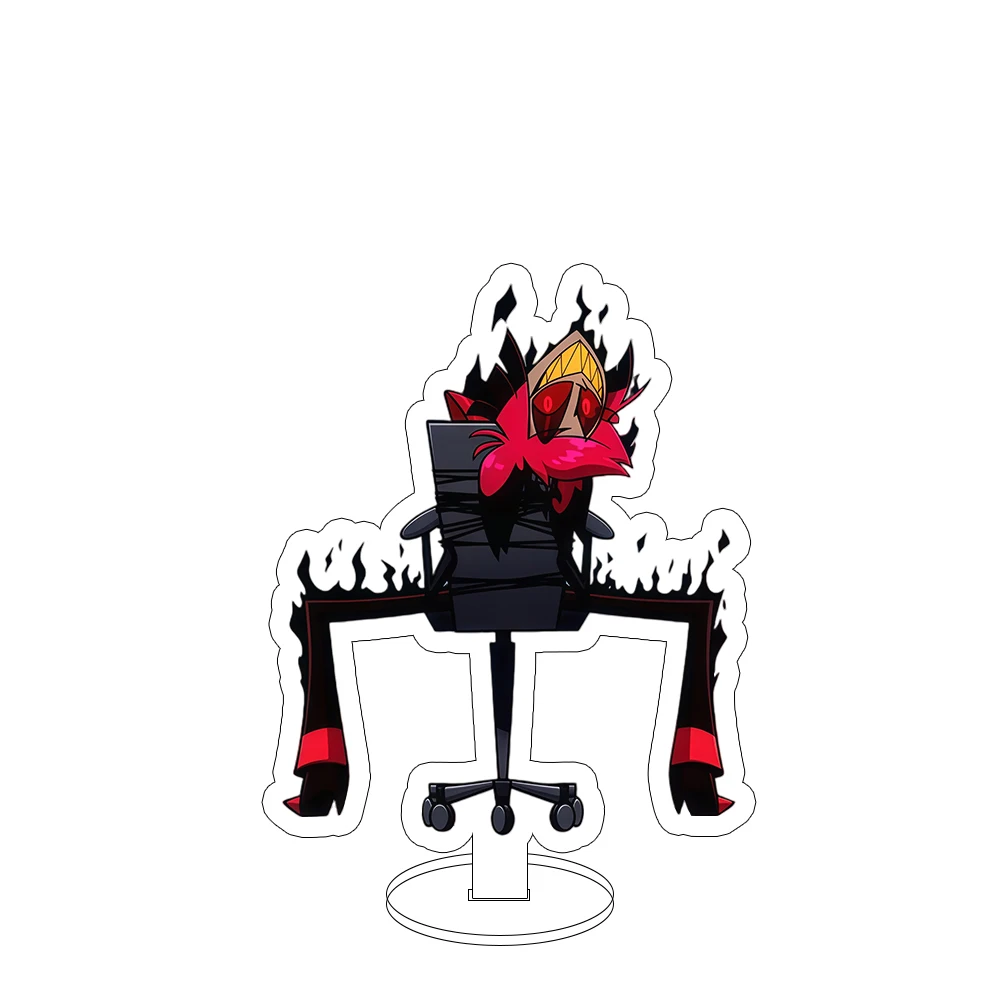 Für Hazbin Hotel Vaggie Alastor Lucifer Morningstar 10 cm Acrylständer senden Freunde Cartoon niedliche Desktop-Ornament