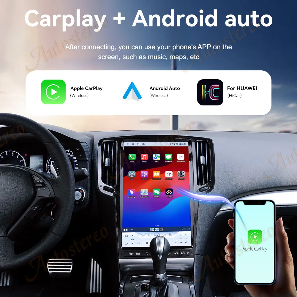 14.5 inch Android 13 Carplay For Infiniti G25 G35 G37 2007-2016 Car GPS Navi Head Unit Multimedia Player Car Radio Tape Recorder