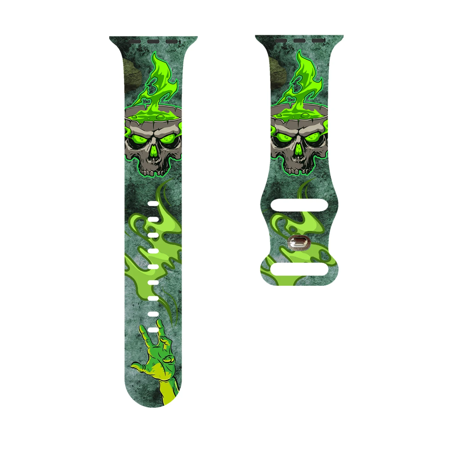 

Halloween Adventures Silicone Printed Strap for Apple Watch 9 8 7 SE 6 Band Replaceable Bracelet for iWatch 45mm 44mm 42mm 41mm