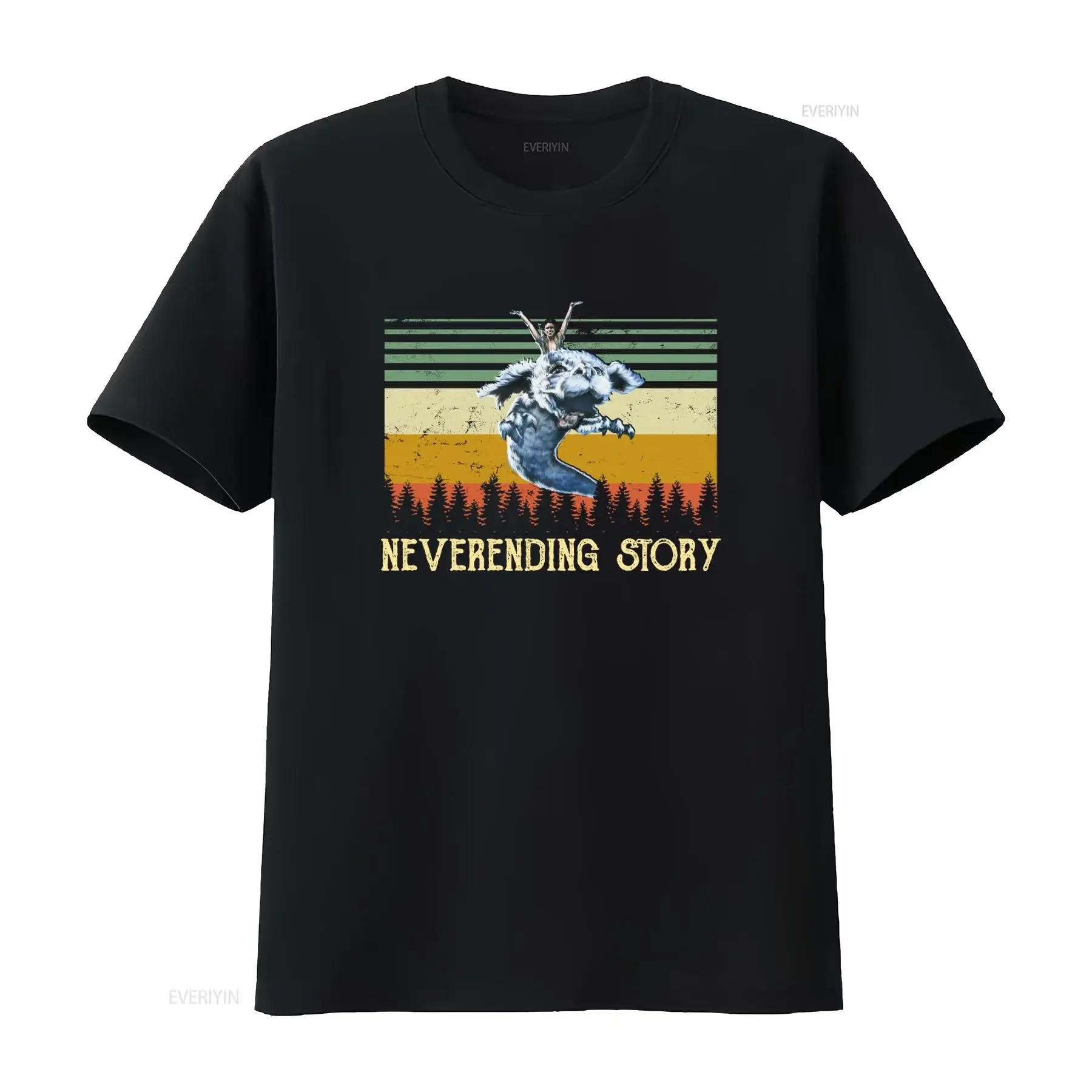Retro Vintage 80s Movie Neverending Story Adventure Mystery Falkor T Shirt vintage Washed Casual Comfortable Stylish