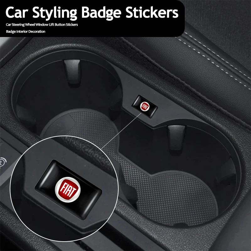 

Car Interior Stickers Window Lift Button Steering Wheel Badge Decoration For Fiat 500 Albea Punto Panda Doblo Stilo Bravo Abarth