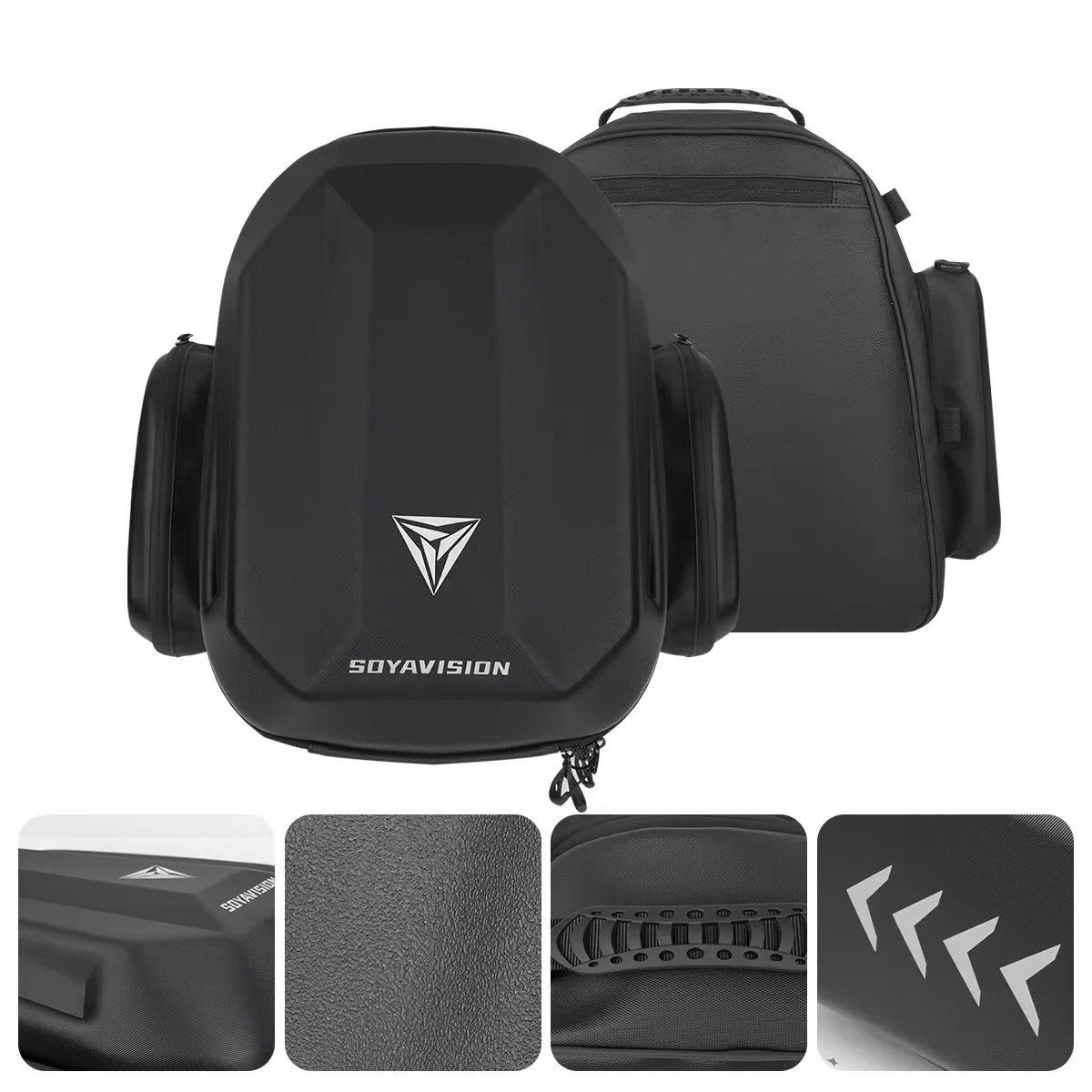 Motorcycle Rear Seat Bag Full Helmet Tail Bag Cycling Backpack Locomotive Double Shoulder Hard Shell Helmet Bag