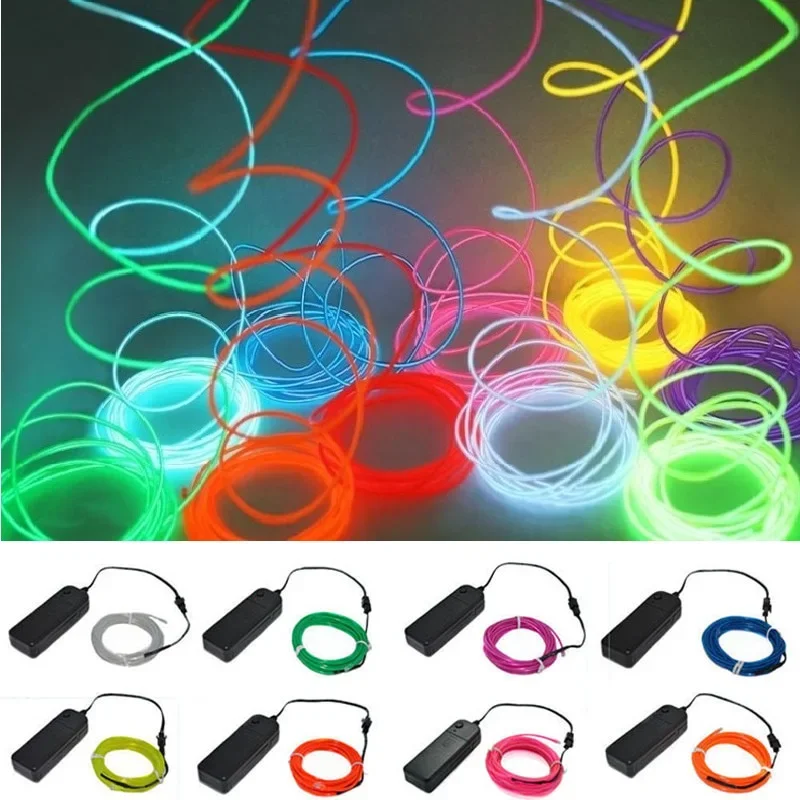 1M/3M/5M Flexible Neon Light EL Wire Led Neon Dance Party Atmosphere Decor Lamp RopeTube Waterproof Multicolor Led Strip