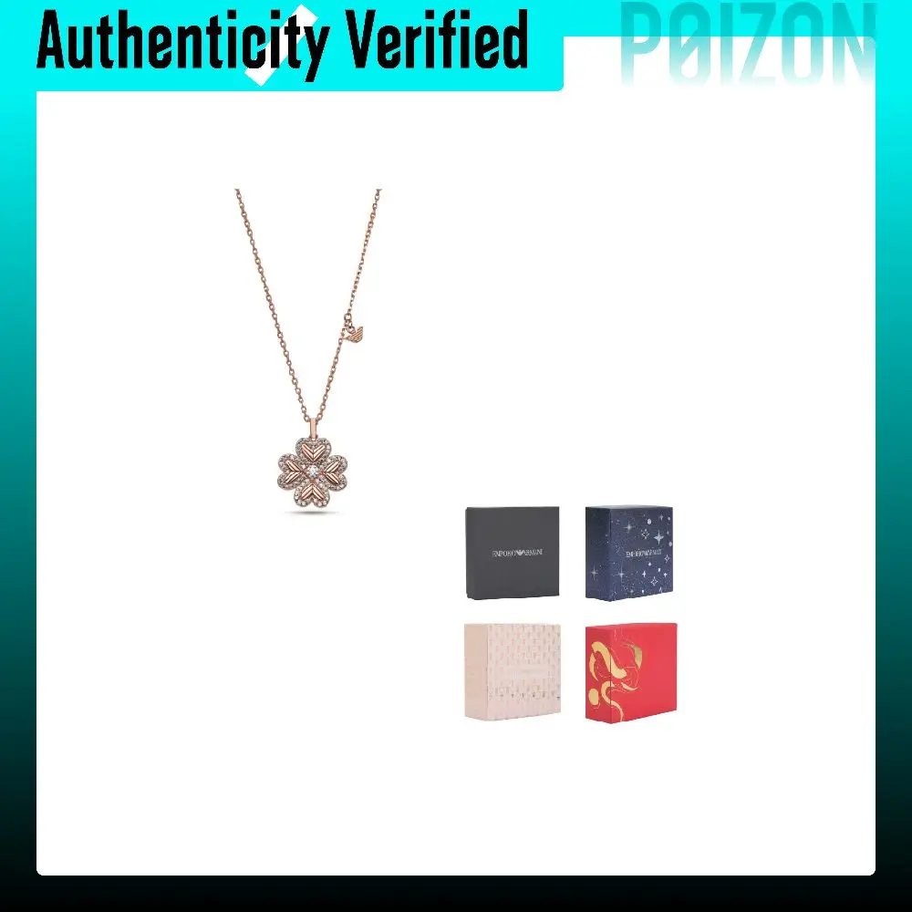 EMPORIO ARMANI 925 Silver Zircon Necklaces Women's Rose Gold EG3609221