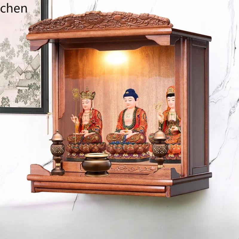 YFY  wall-mounted small Guanyin Buddha statue cabinet, Buddha table, shrine table, and stand cabinet dedicated to Bodhisattva