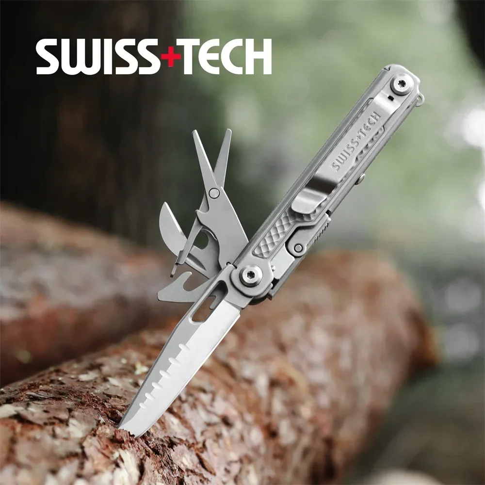 Imagem -03 - Swiss Tech11 em Mini Folding Multitool Faca Canivete Tesoura Portátil Tático ao ar Livre Camping Ferramentas de Sobrevivência