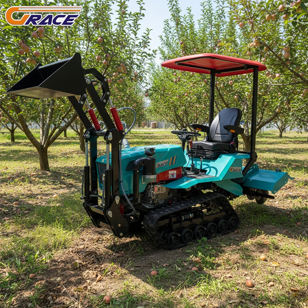 Customize 35HP 4WD Crawler Tractor Mini Cultivator For Vegetable Greenhouse Fertilizer Spreading