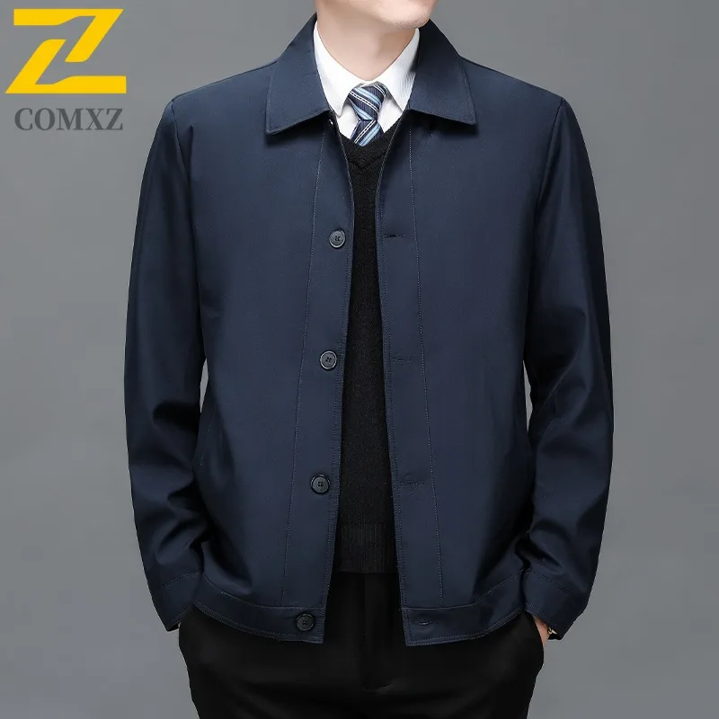 

Autumn Men's Fleece Work Jacket Waterproof Windproof Business Coat Thickened Warm Fashion Casual Solid color Outerwear New 2025