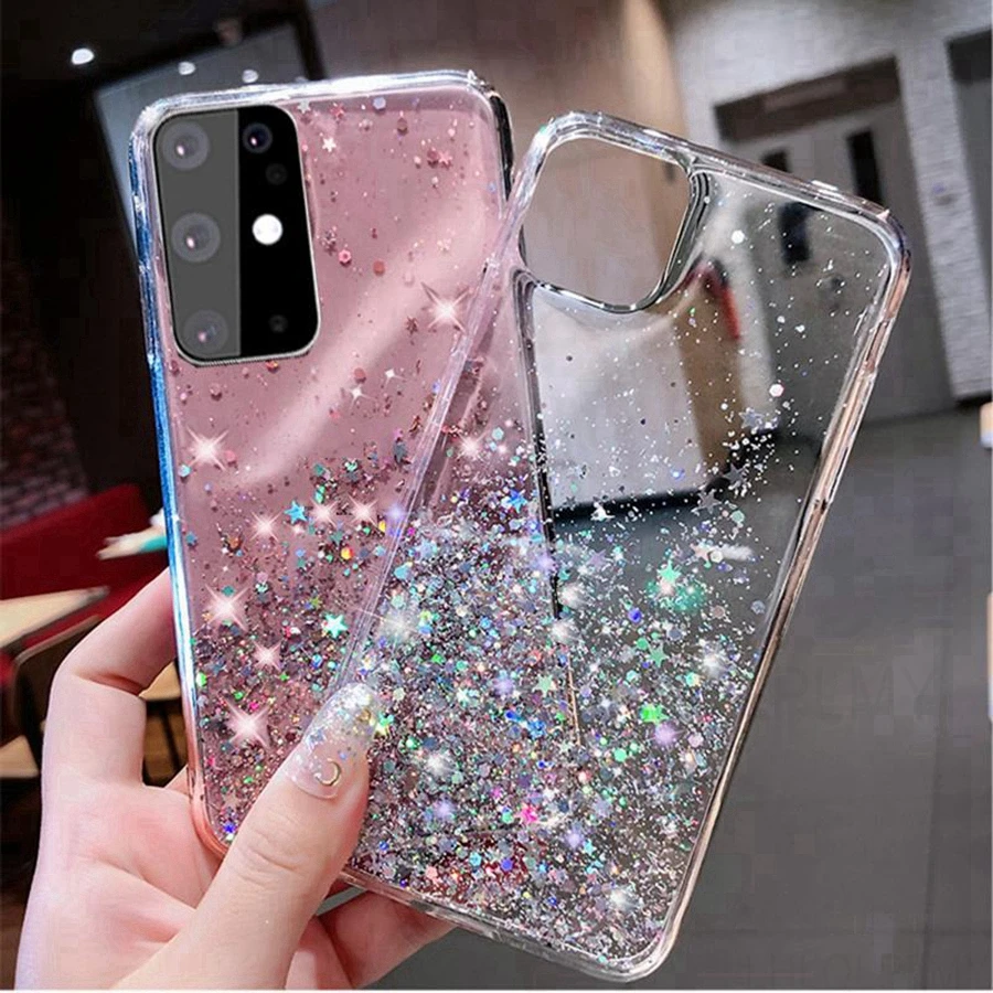 Bling Star Glitter Silicone Case For Xiaomi Redmi 9T 8A 7A 9A 9C Nfc S2 Note 4X 8T 9S 10S 10 5G 4 7 9 8 6 Pro Soft Shiny Cover