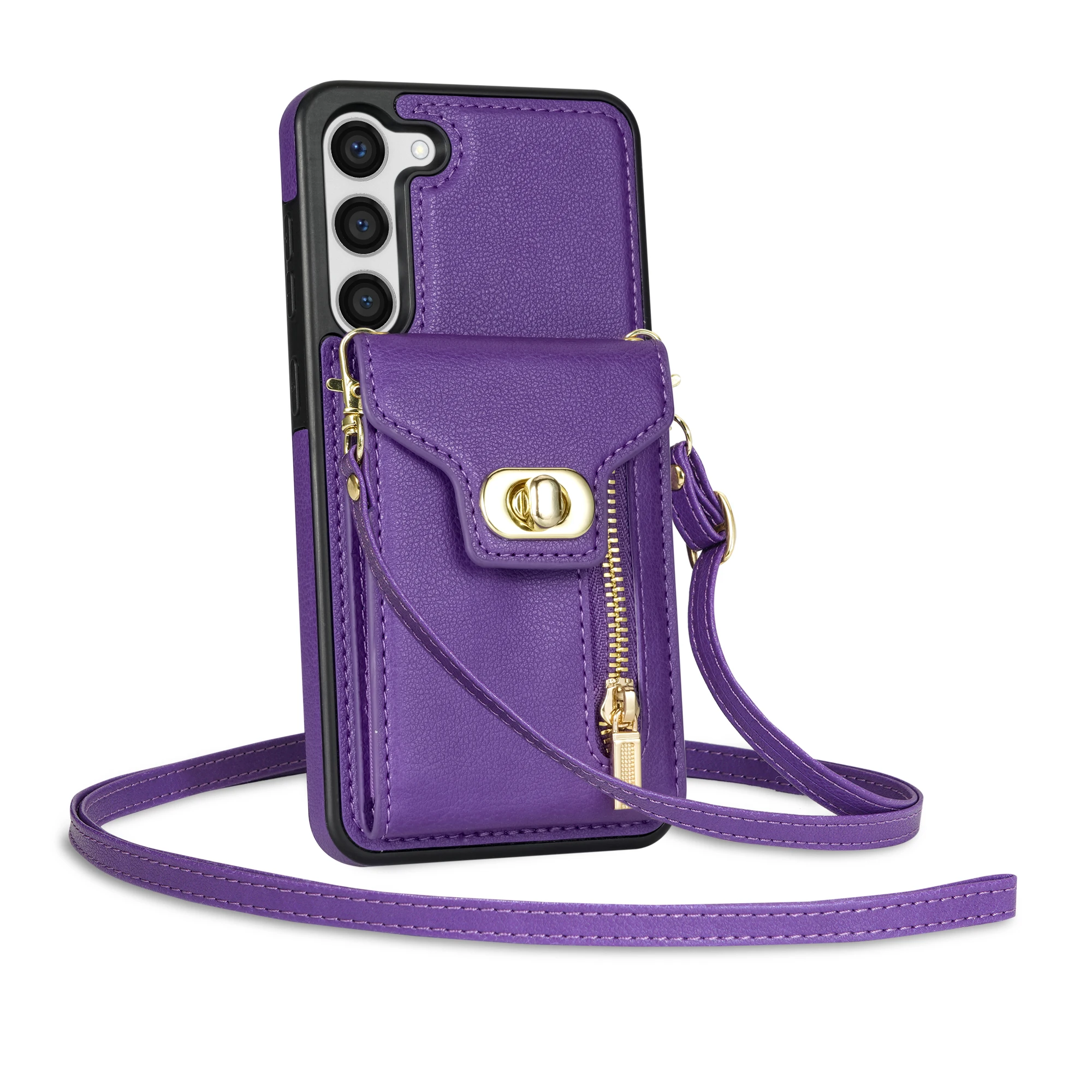 Crossbody Cards Solt Leather Zipper Wallet Case For Samsung Galaxy A54 A53 A13 A04 A52 5G S23 Ultra S22 S21 Plus S22 Purse Cover