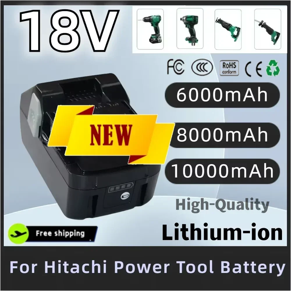 💖18V 6000mAh/8000mAh/10000mAh Li-Ion High-capacity Replacement Battery For HITACHI BSL1820 BSL1840 BSL1850 BSL1860B BSL1830B💖