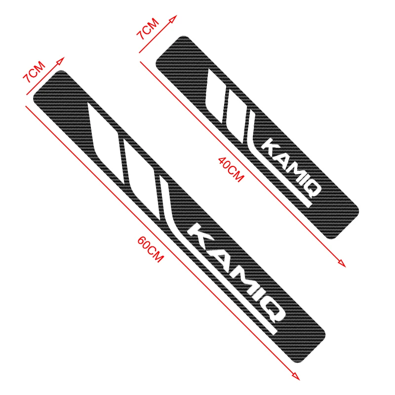 4pcs Car Door Sill Protector Carbon Fiber Sticker Anti Scratch For Skoda Kamiq 2023 2024 2021 2020 tuning Accessories