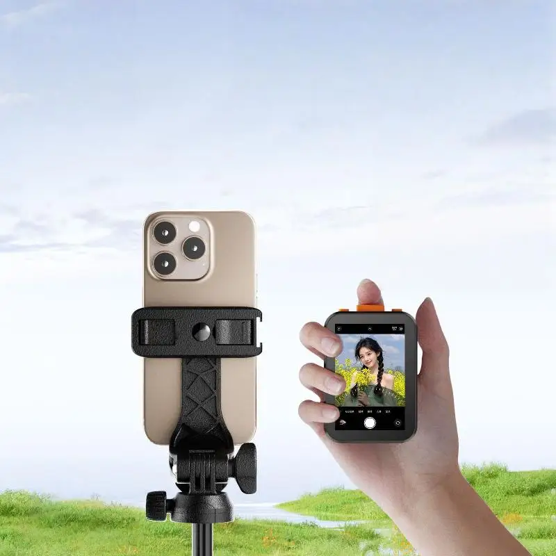 1 Uds Mini pantalla de teléfono Selfie proyección de teléfono Bluetooth Control remoto fotografía al aire libre Vlog pantalla de Monitor con temporizador automático