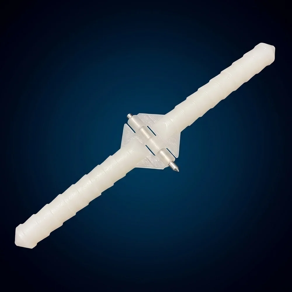 RC Fixed Wing Nylon Pin Hinge White Barbed Easy Insert for Balsa Foam Control Surface 10PCS