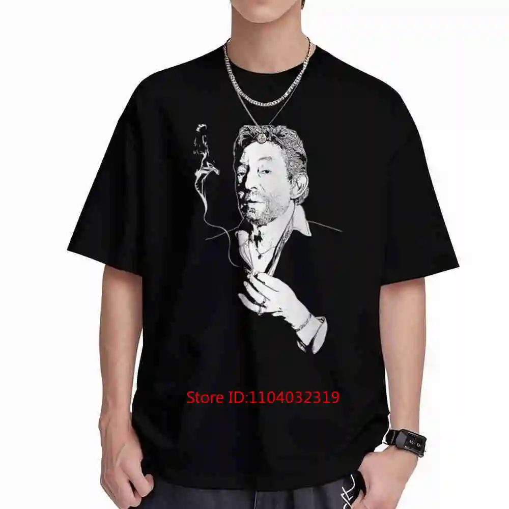 Serge Gainsbourg Smoking Short Sleeve Tee 100% Cotton T-Shirt