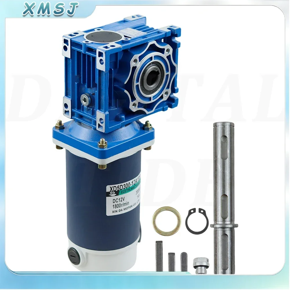 300W NMRV40 RV40 DC Worm Gear Motor 12V 24V with Self-Locking Speed Adjustable Motor Rotational Direction CW CCW