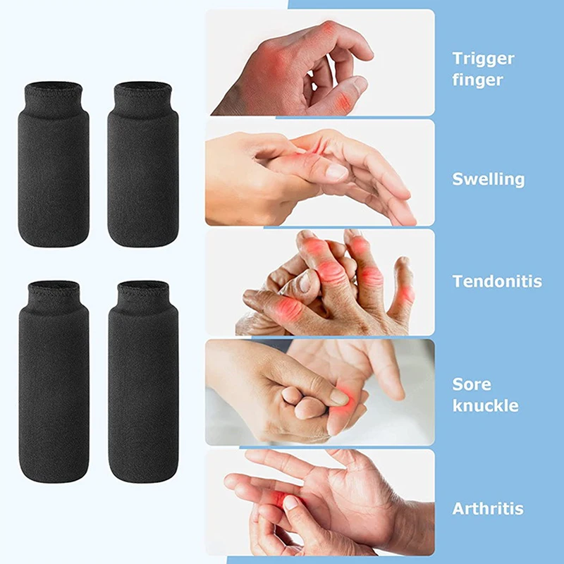 นิ้วมือน้ําแข็งแขน 4PCS Finger & Toe เจลเย็นแพ็คน้ําแข็ง Thumb แพ็คน้ําแข็งร้อนเย็นการบีบอัดสําหรับโรคข้ออักเสบ Hand Care