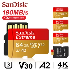 SanDisk microSDXC CARD V30 A2 Memory Card 32GB 64GB 128GB Micro SD Card Max 190Mb/s Flash TF Card