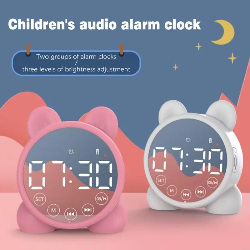 KX4B Kids Kids Bluetooth-совместимый динамик будильник будильник Таймер сна Таймер кровати будильник ЖК-дисплей Digital Display