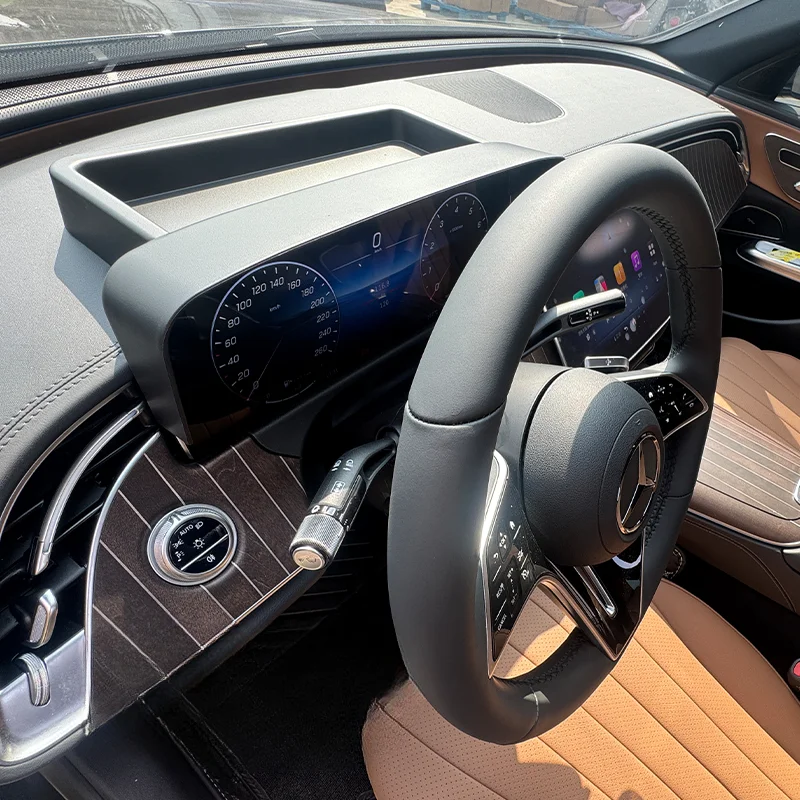 2025 صندوق تخزين خلفي لشاشة أدوات السيارة لسيارة Mercedes Benz C E-Class C200L C260L E260L E300L ملحقات تخزين ظلة