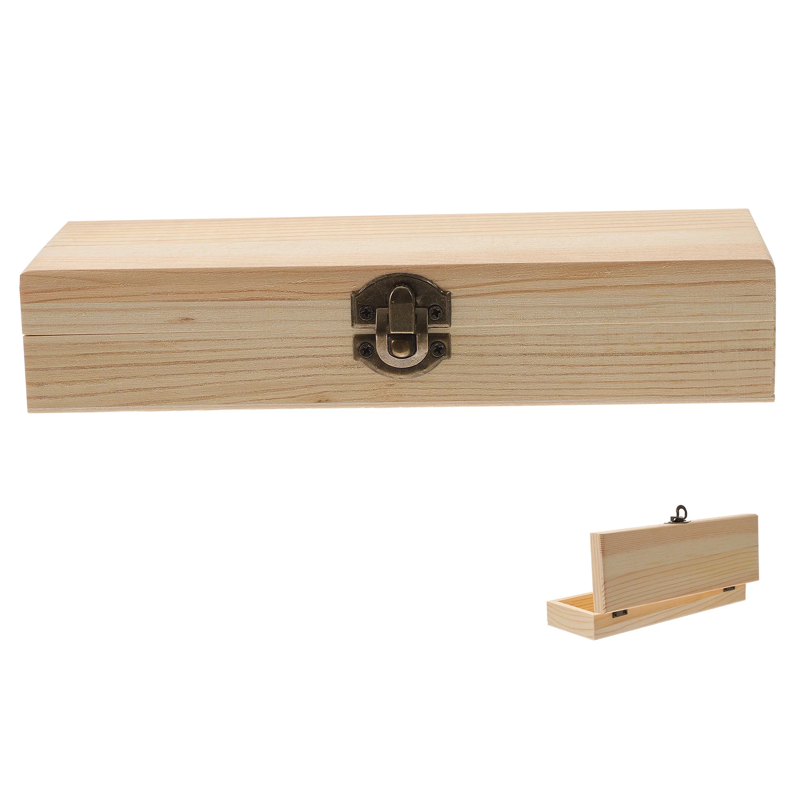 Wood Pencil Box Large Capacity Storage Case with Creative Lid for Pens Pencils Rulers School Office Use Pencil Case