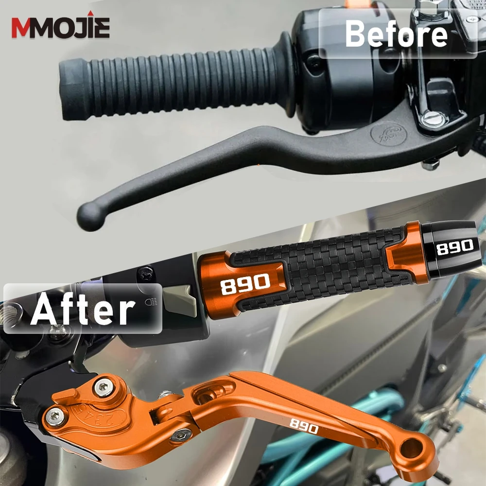 ل KTM DUKE 890 2019-2022 2020 2021 طوي 890 DUKE دواسة فرامل عتلات دراجة نارية 7/8 ''22 مللي متر المقود مقبض القبضات ينتهي